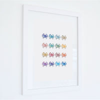 Chromatic Crab Collection - Watercolour Print