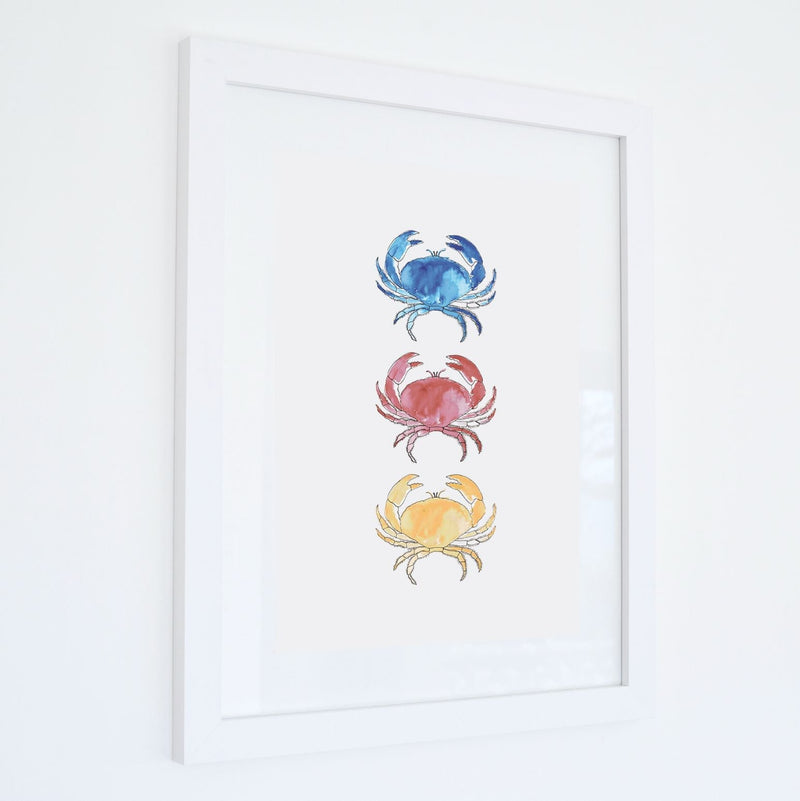 Chromatic Crab Trio - Watercolour Print