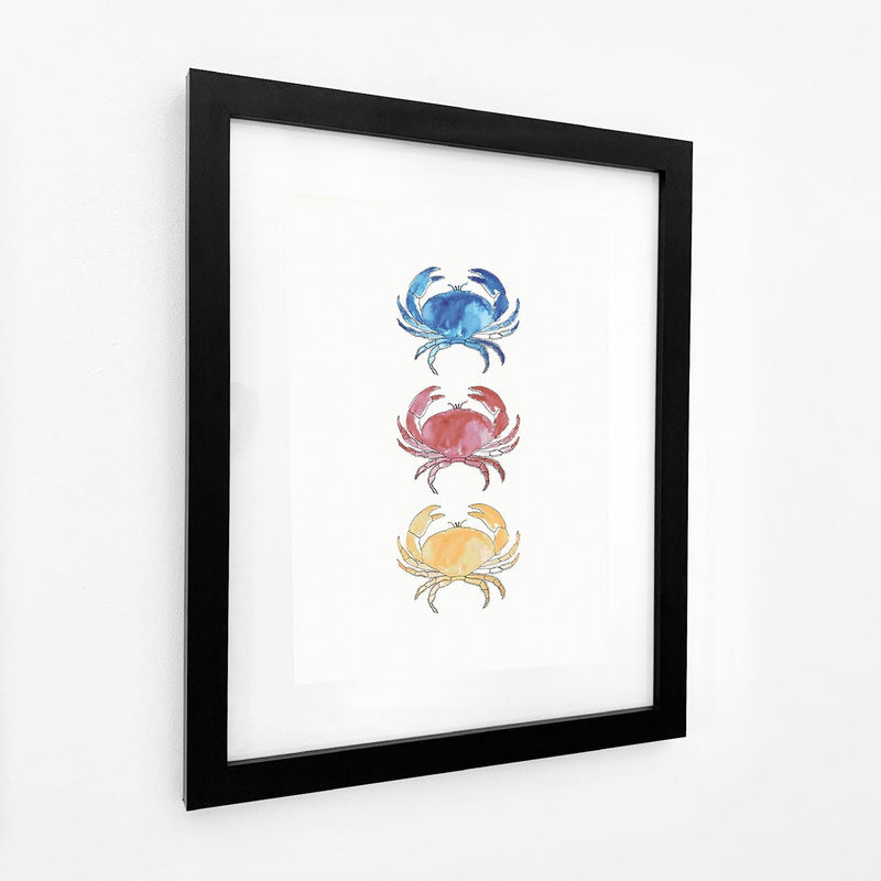 Chromatic Crab Trio - Watercolour Print