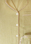 Cotton Oversized Pyjamas in Olive Houndstooth