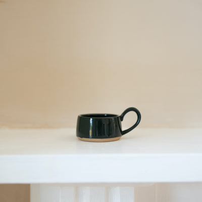 Stoneware Tealight Cup ~ in Eggshell or Forest Green