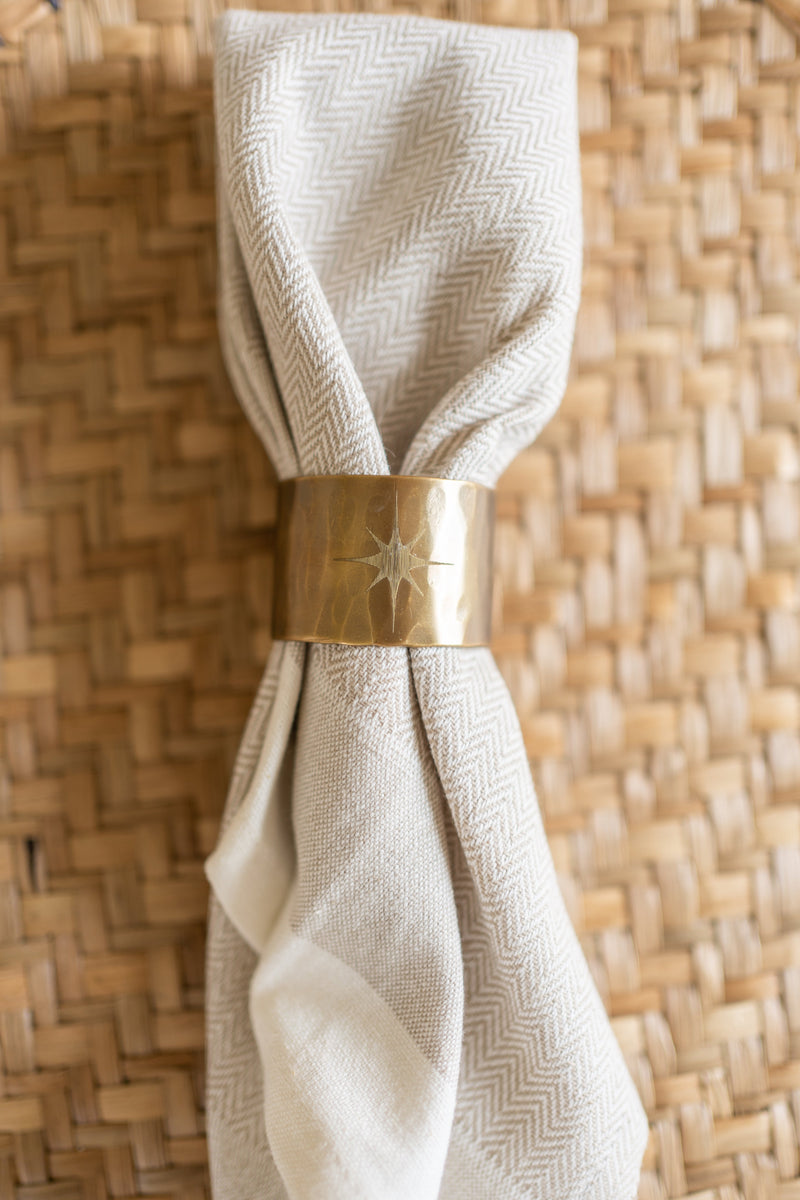 Brass Star Napkin Ring Set of 4