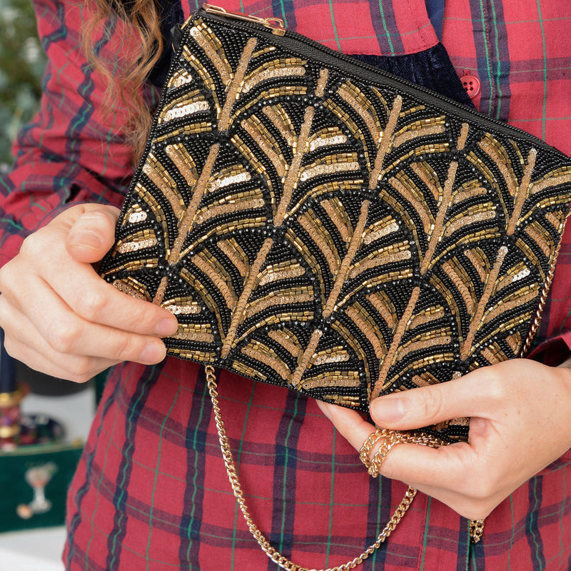 Black and Gold Swirl Art Deco Bag