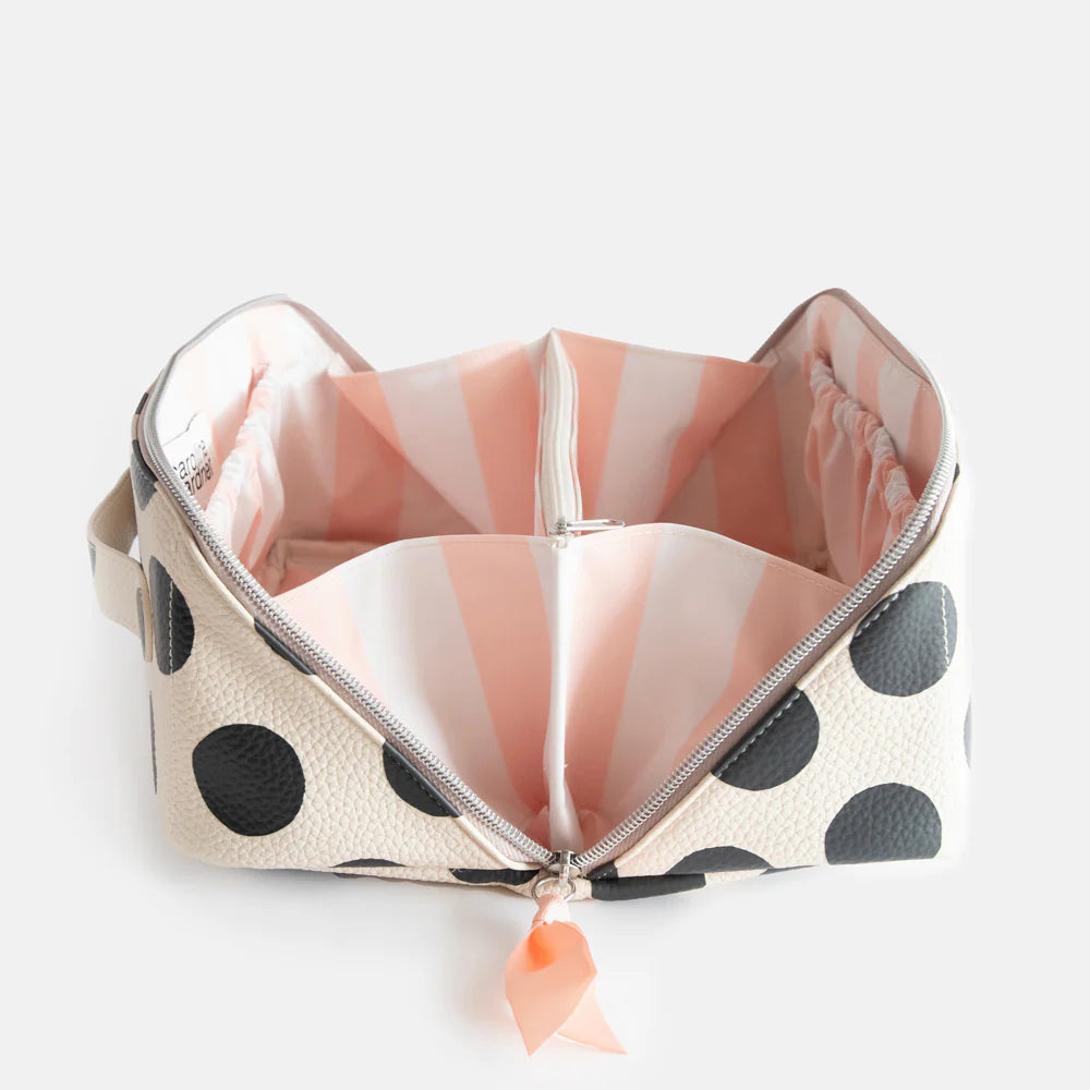 Mono Spots Flat Lay Wash Bag