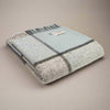 Multi Check Duck Egg Blue & Charcoal Pure New Wool Throw