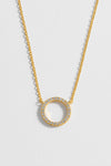 Circle CZ Necklace - Gold Plated and Silver Plated