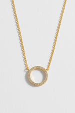 Circle CZ Necklace - Gold Plated and Silver Plated