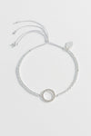 White CZ Circle Louise Bracelet - Silver Plated