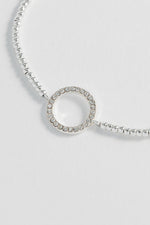 White CZ Circle Louise Bracelet - Silver Plated