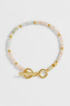 T-Bar Beaded Bracelet - Gold & Morganite