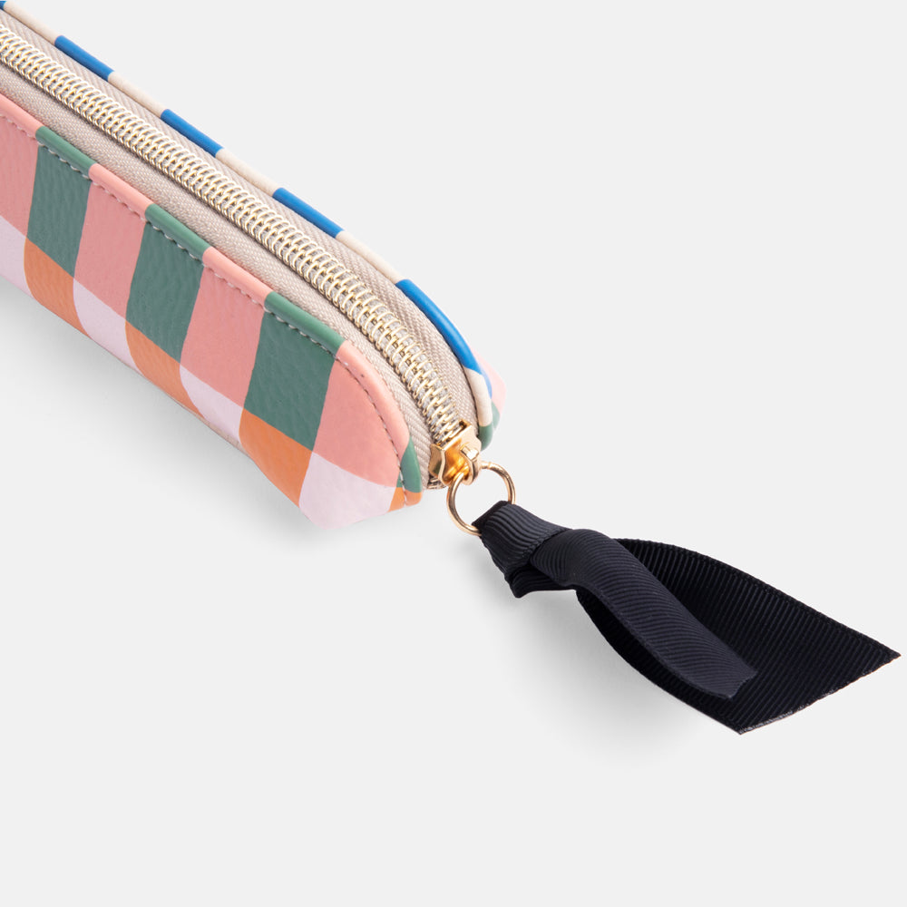 Multi Stripe Pencil Case or Make up Brush Case