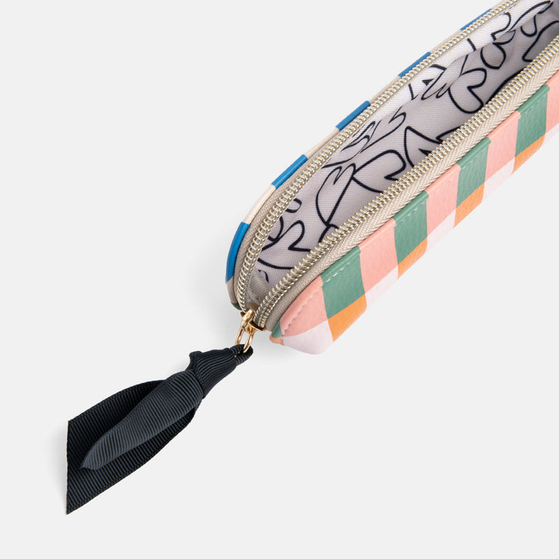 Multi Stripe Pencil Case or Make up Brush Case