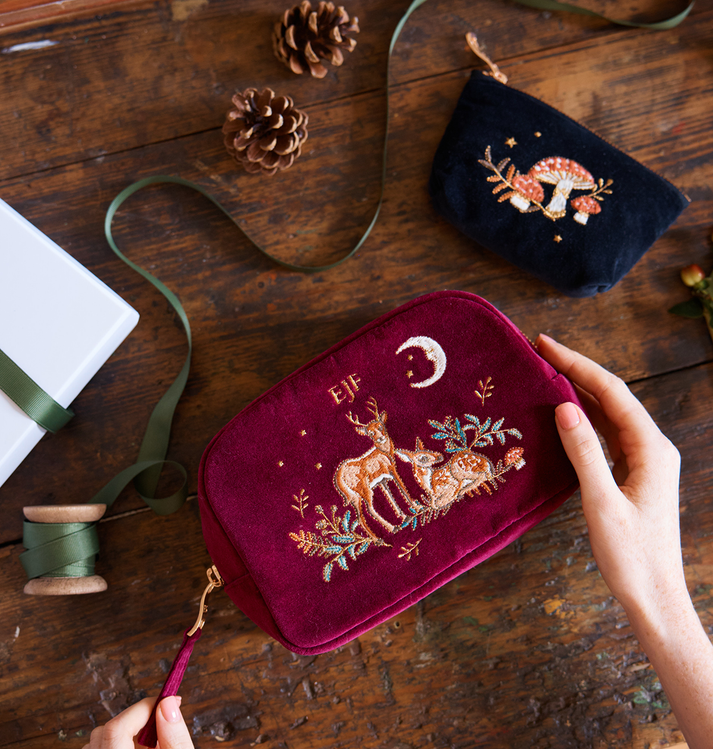 Enchanted Woodland Makeup Bag in Ruby