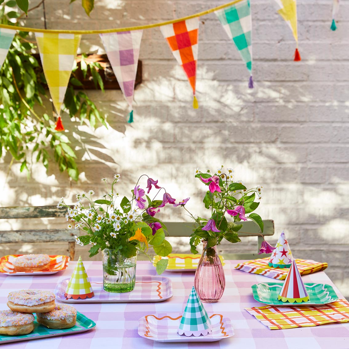 Gingham Cotton Fabric Bunting