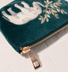 Elephant Herd Emerald Velvet Coin Purse