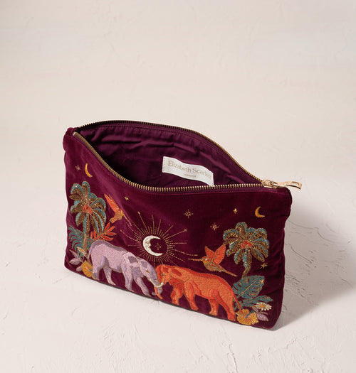 Enchanted Elephant Ruby Velvet Everyday Pouch