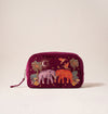 Enchanted Elephant Ruby Velvet Makeup Bag