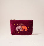 Enchanted Elephant Ruby Velvet Mini Pouch