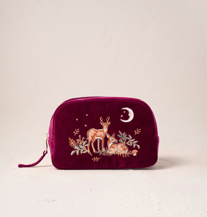 Enchanted Woodland Makeup Bag in Ruby