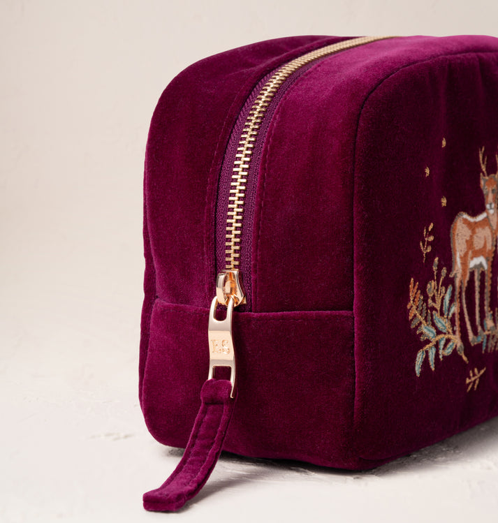 Enchanted Woodland Makeup Bag in Ruby