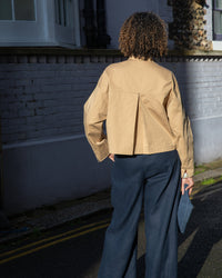 Eddie Cropped Trench-style Jacket in Tan