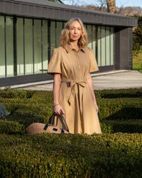 Holly Classic Button-through Dress in Caramel