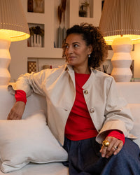 Eddie Cropped Trench-style Jacket in Cotton