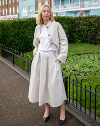 Eddie Cropped Trench-style Jacket in Cotton
