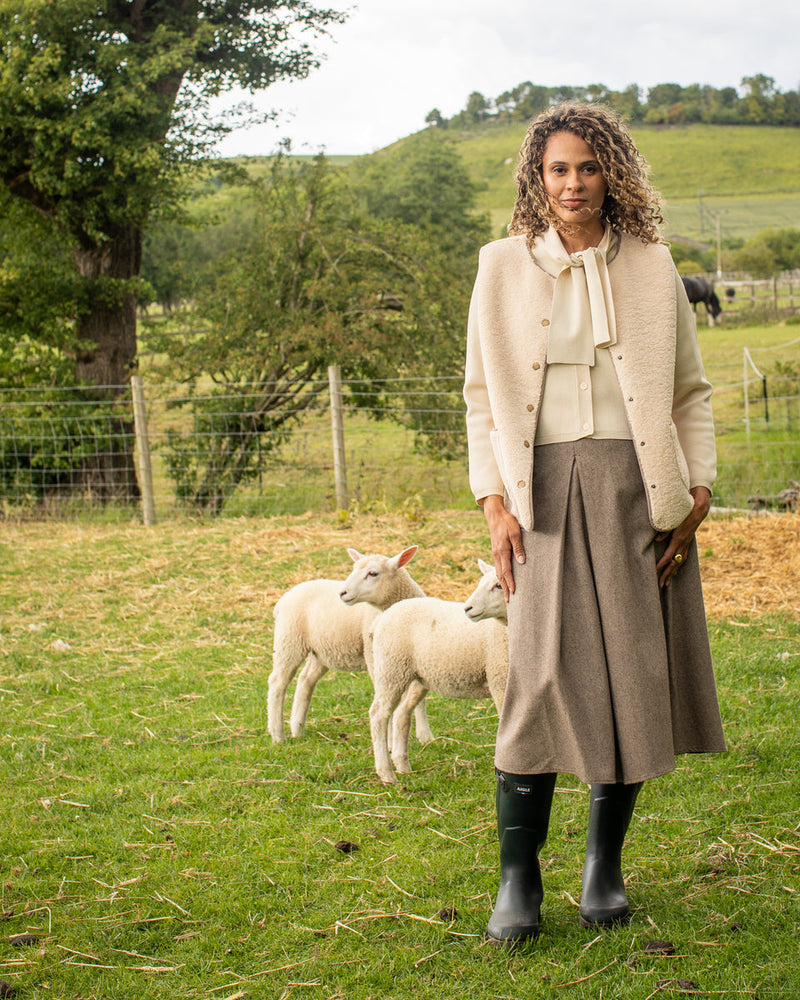 Soft Faux Sherpa Gilet in Polar White or Oat