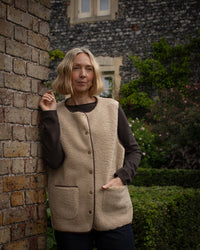 Soft Faux Sherpa Gilet in Polar White or Oat