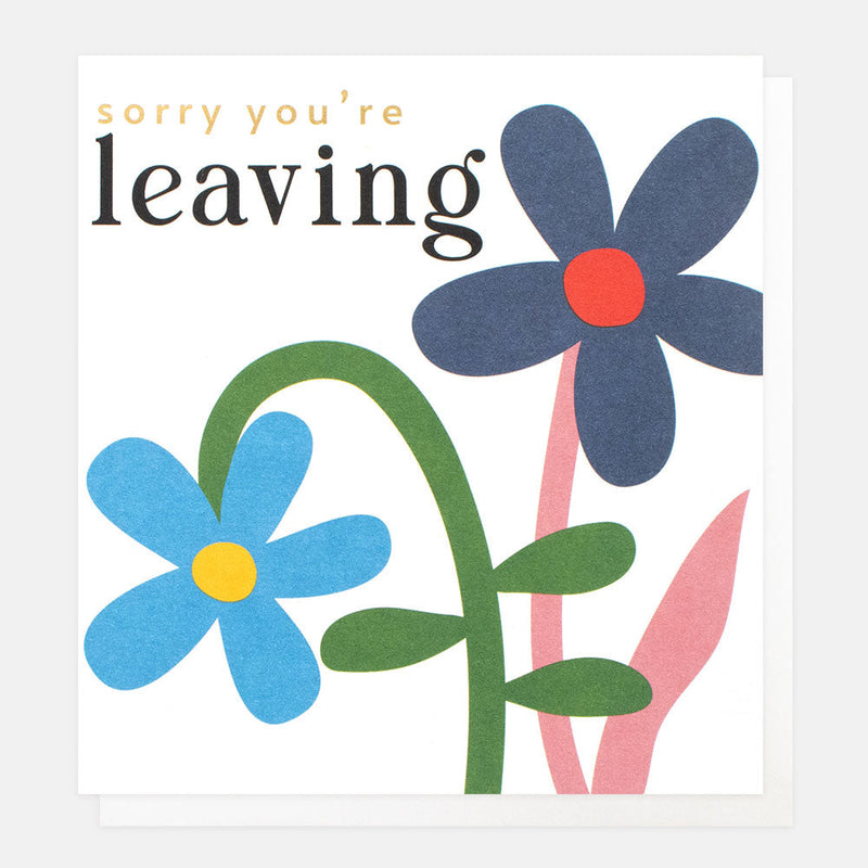 Sorry You're Leaving Blue Daisies Card