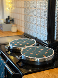 Dark Green Fox Circular Hob Cover (single)