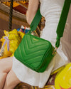 Quilted Lulu Crossbody Bag ~ Green or Black