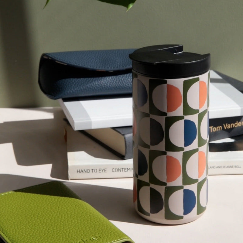 Geo Circles Stainless Steel Travel Mug