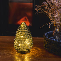 Glass Pinecone Light in Evergreen