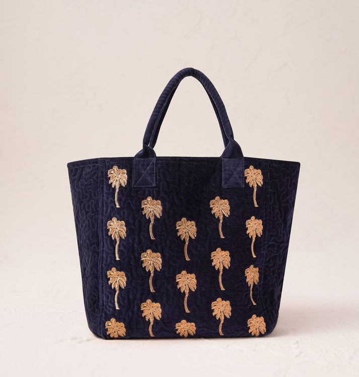 Palm Tote Bag - Navy