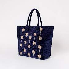 Palm Tote Bag - Navy