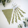 Sage Gingham and White Bunting