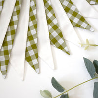 Sage Gingham and White Bunting