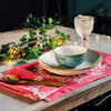 Christmas Placemats Pure Linen ~ Set of Two in Raspberry Red
