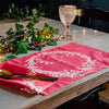 Christmas Placemats Pure Linen ~ Set of Two in Raspberry Red
