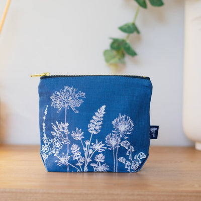 Linen Garden Design Makeup Bag