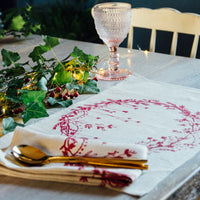 Christmas Placemats Pure Linen ~ Set of Two