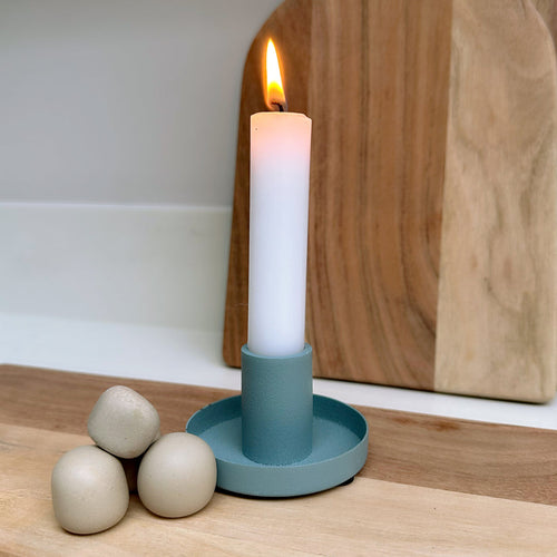 Dinner Candle Holder ~ in Taupe or Sky Blue