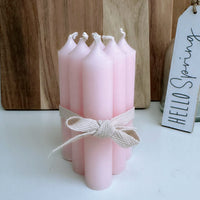 Bundle of Short Dinner Candles – pack of 6 in Pink, Lemon, Blue or White
