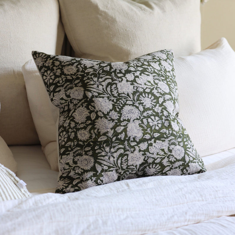 Francesca Olive Print Cushion