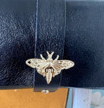 Bee Flap-over Clutch Bag ~ Tan, Black or Navy