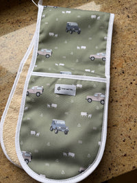 Land Rover Double Oven Glove ~ in Cream or Sage Green