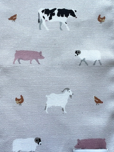 Farming Tea Towel in Slight Pink