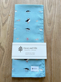 Coastal Tea Towel in Canal Blue